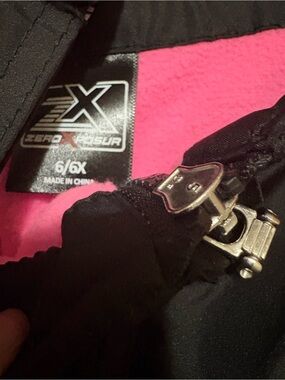 ZeroXposur Girls Black Ski Jacket with Pink Fleece Lining